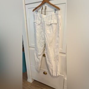 Murano White 100% Linen Pants size 38x32 w/ back pockets